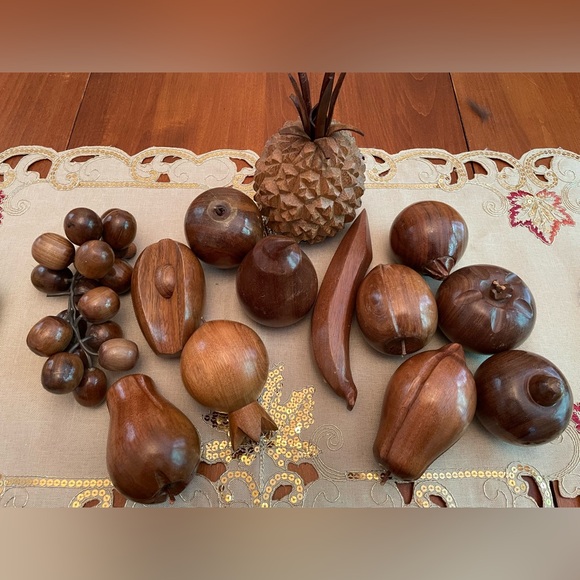 Vintage MCM Wooden Fruit and bowl - Picture 10 of 14